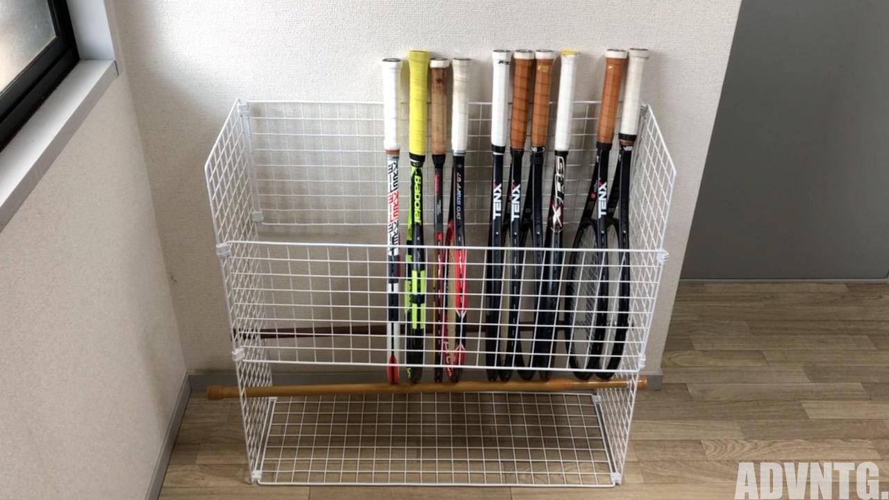 テニスラケットスタンド テニスラケット ラケットスタンド ラケット台 収納 6本掛け 折りたたみ式 日本製 Joyfactory