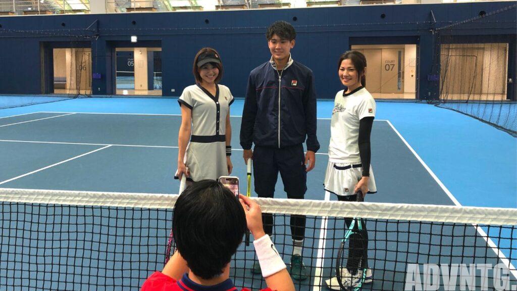 川橋勇太プロ(テニスプレイヤー)と株式会社ティプト代表取締役かとゆみさんたち