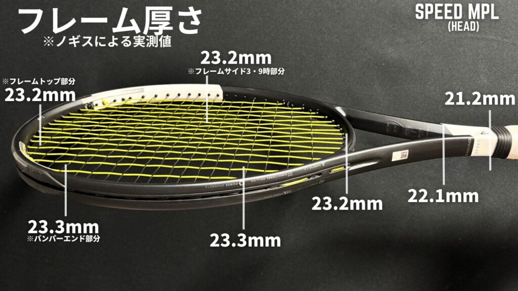 ヘッド・スピードMPL 2026年モデルのフレームの厚さ