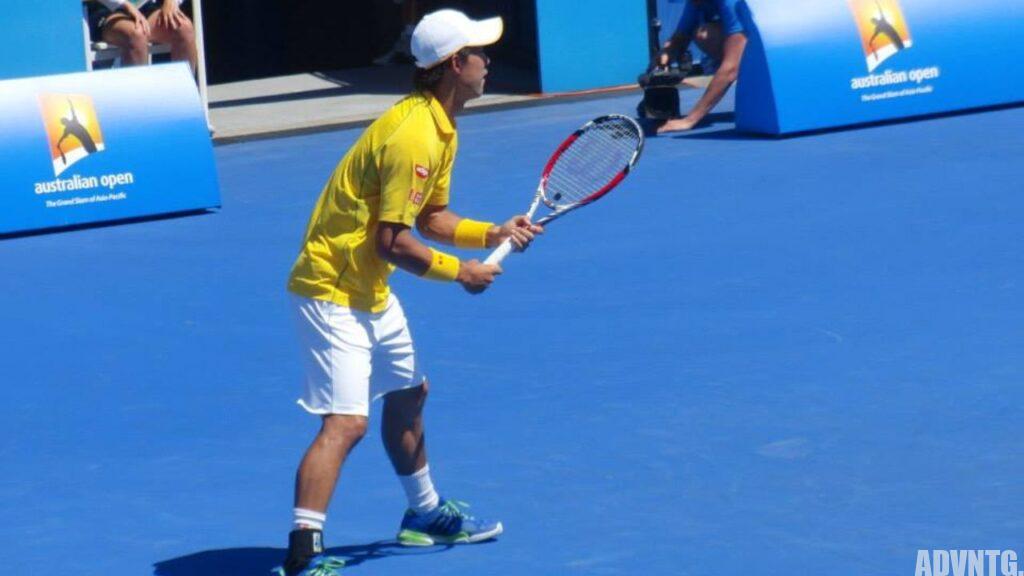 2014年全豪オープンを戦う錦織圭(Kei Nishikori)